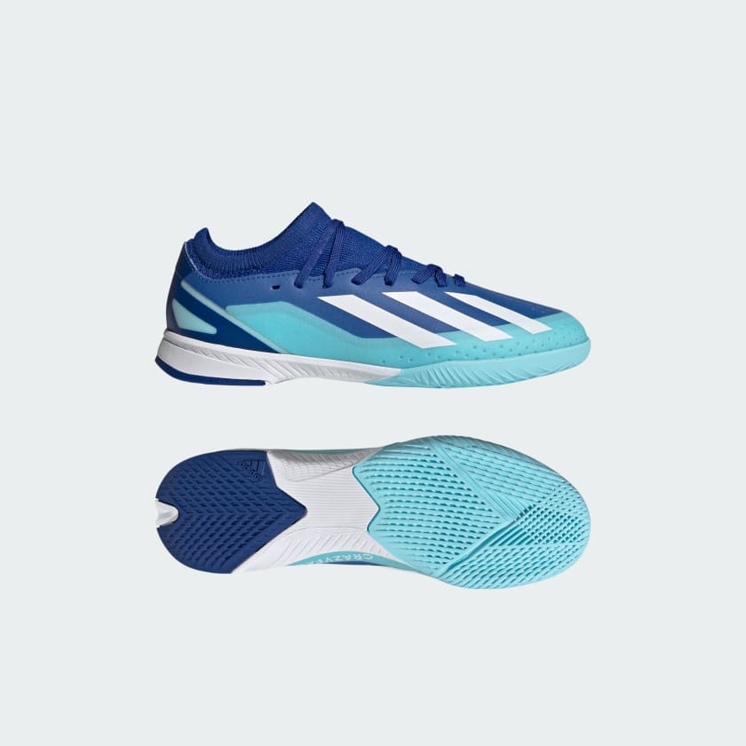adidas X CRAZYFAST.3 Indoor Soccer Shoes | Bright Royal-Cloud White | Kid's Unisex