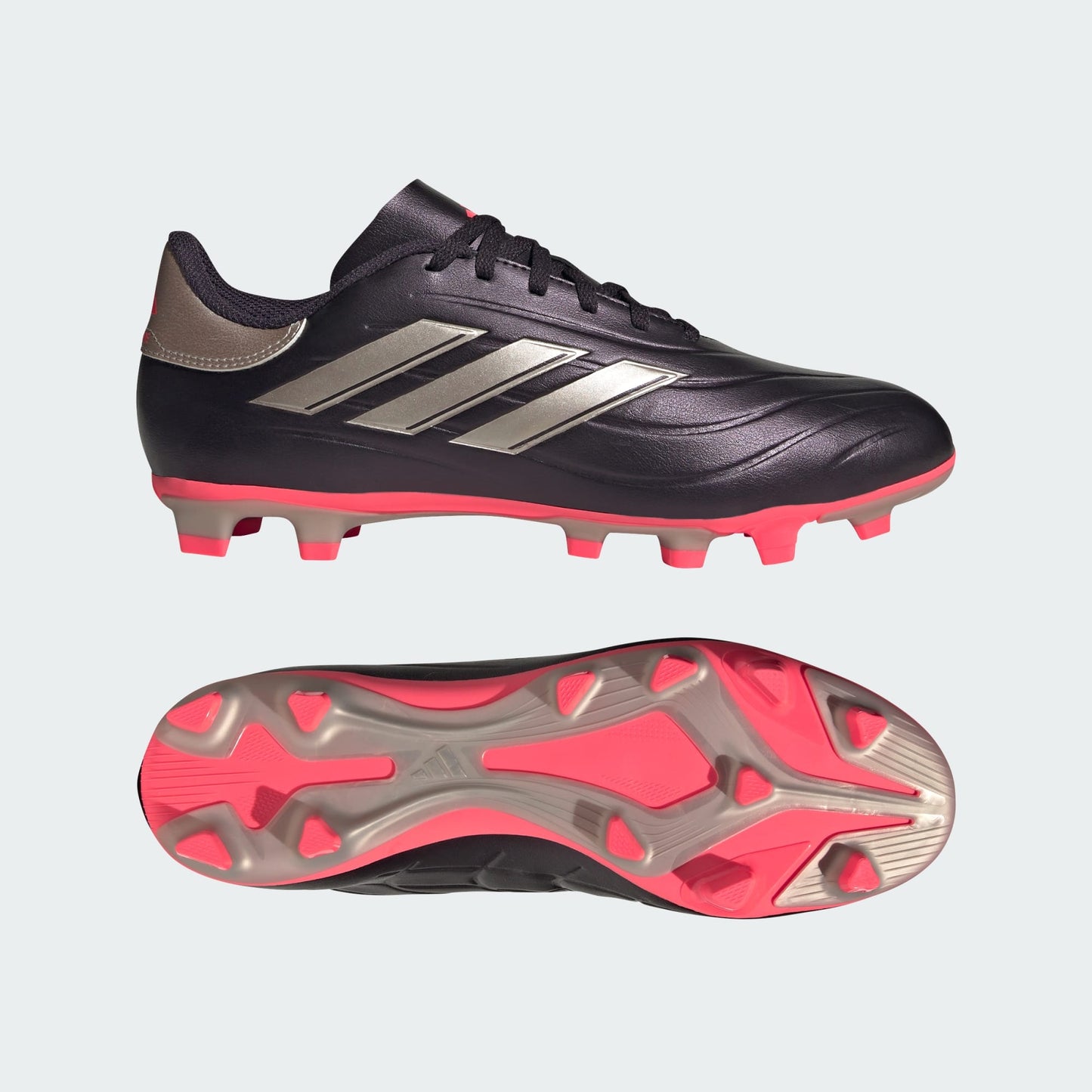 adidas Copa Pure 2 Club Flexible Ground Soccer Shoes | Aurora Black-Platinum Metallic-Turbo | Men's