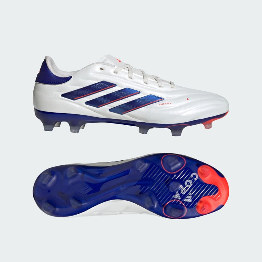 adidas Copa Pure 2 Pro Firm Ground Soccer Shoes | Cloud White-Lucid Blue-Solar Red | Men's