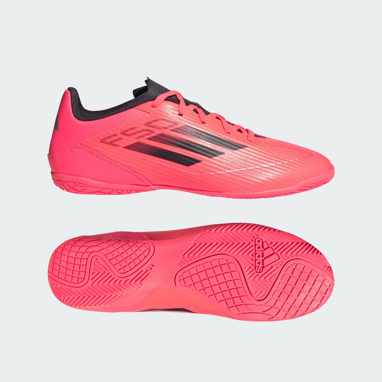 adidas F50 Club Indoor Soccer Shoes | Turbo-Aurora Black-Platinum Metallic | Men's