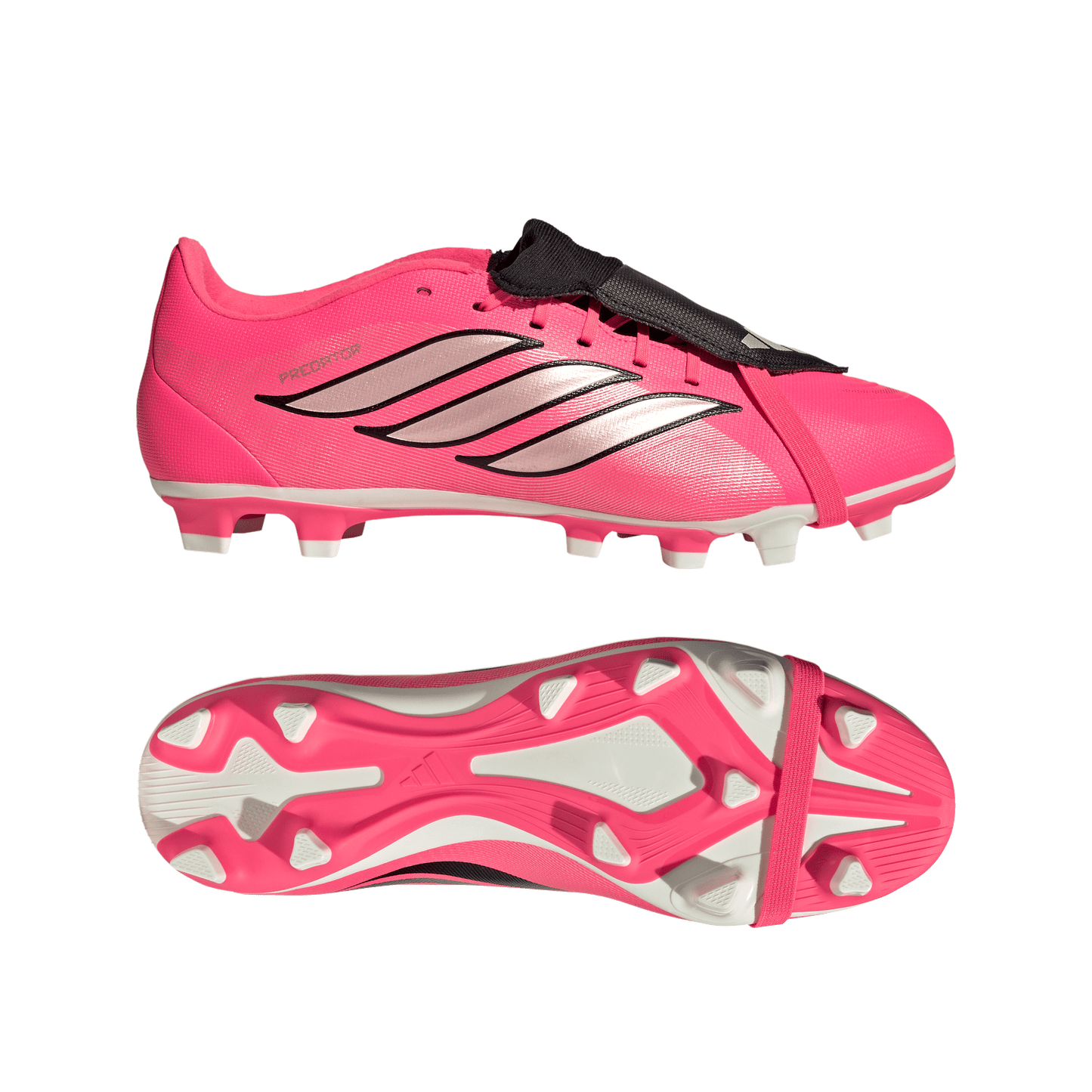 adidas Predator Club Fold-Over Tongue FG Soccer Cleats | Solar Turbo / Iron Metallic / Core Black | Men's