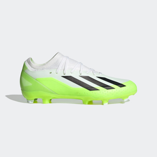 adidas Crazyfast.3 Firm Ground Soccer Cleats | White/Green stripe adidas