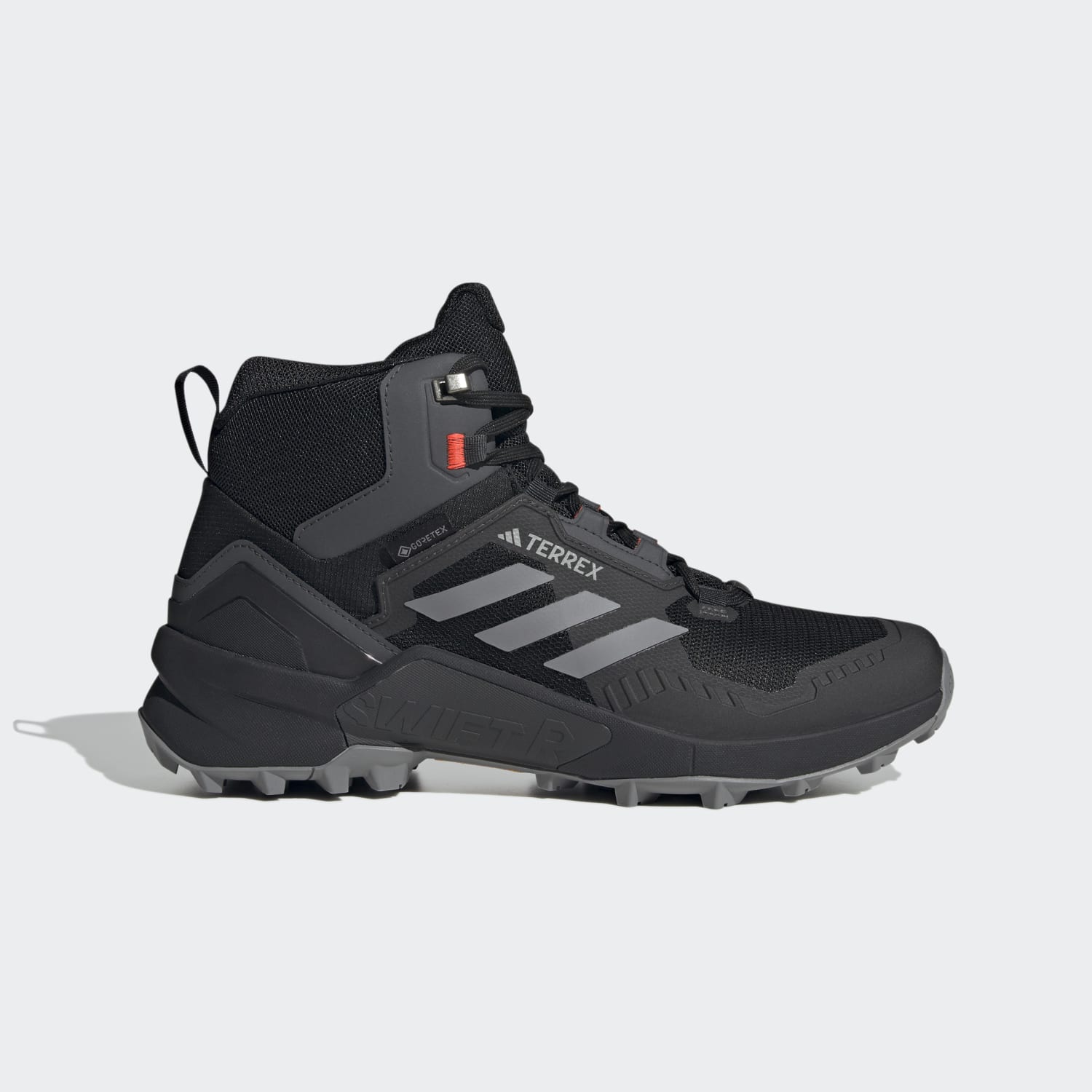 adidas TERREX Swift R3 Mid Gore-Tex Hiking Shoes | Black | Men's stripe 3 adidas adidas TERREX Swift R3 Mid Gore-Tex Hiking Shoes | Black | Men's stripe 3 adidas