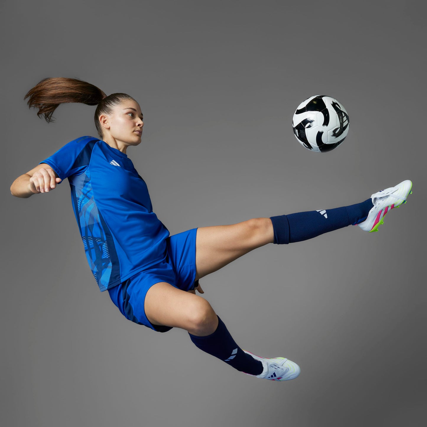 adidas PREDATOR LEAGUE FOLD-OVER TONGUE Firm/Multi-Ground Soccer Cleats | Cloud White / Lucid Pink / Lucid Lemon | Men's