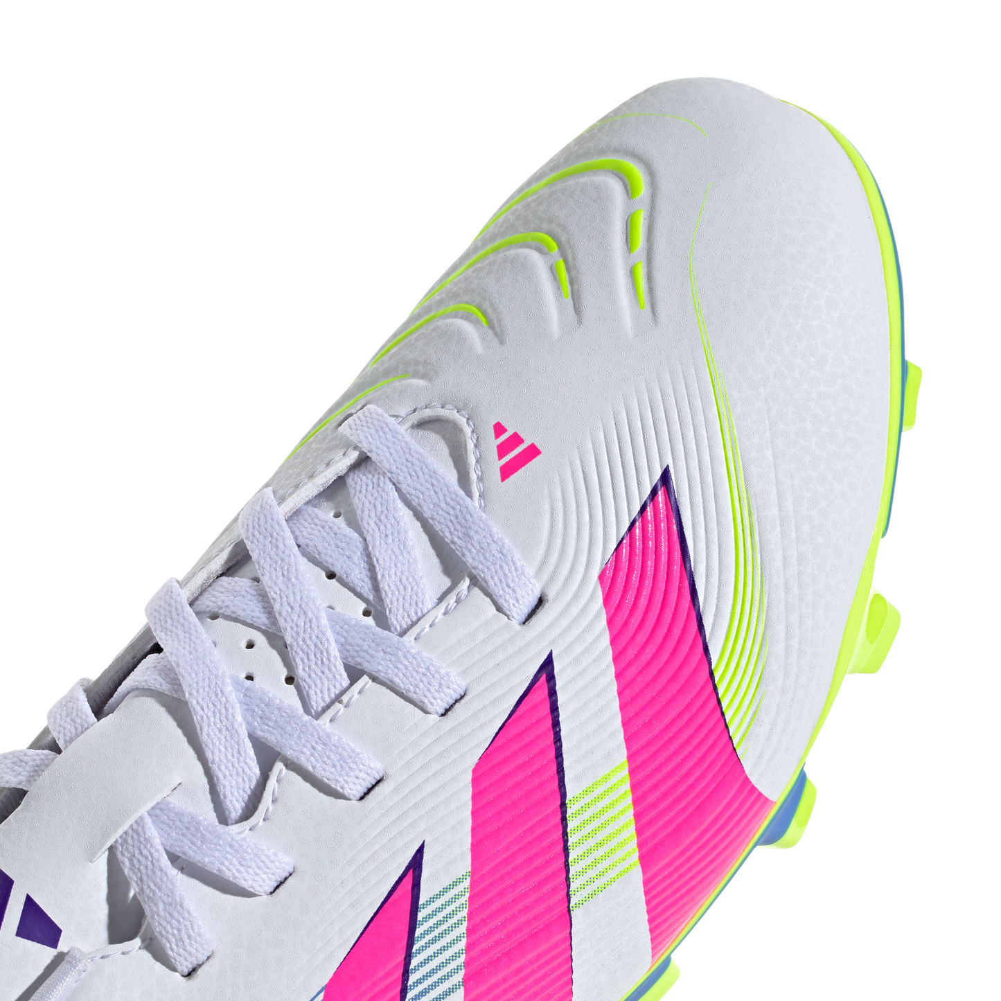 adidas PREDATOR CLUB Firm/Multi-Ground Soccer Cleats | Cloud White / Lucid Pink / Lucid Lemon | Men's