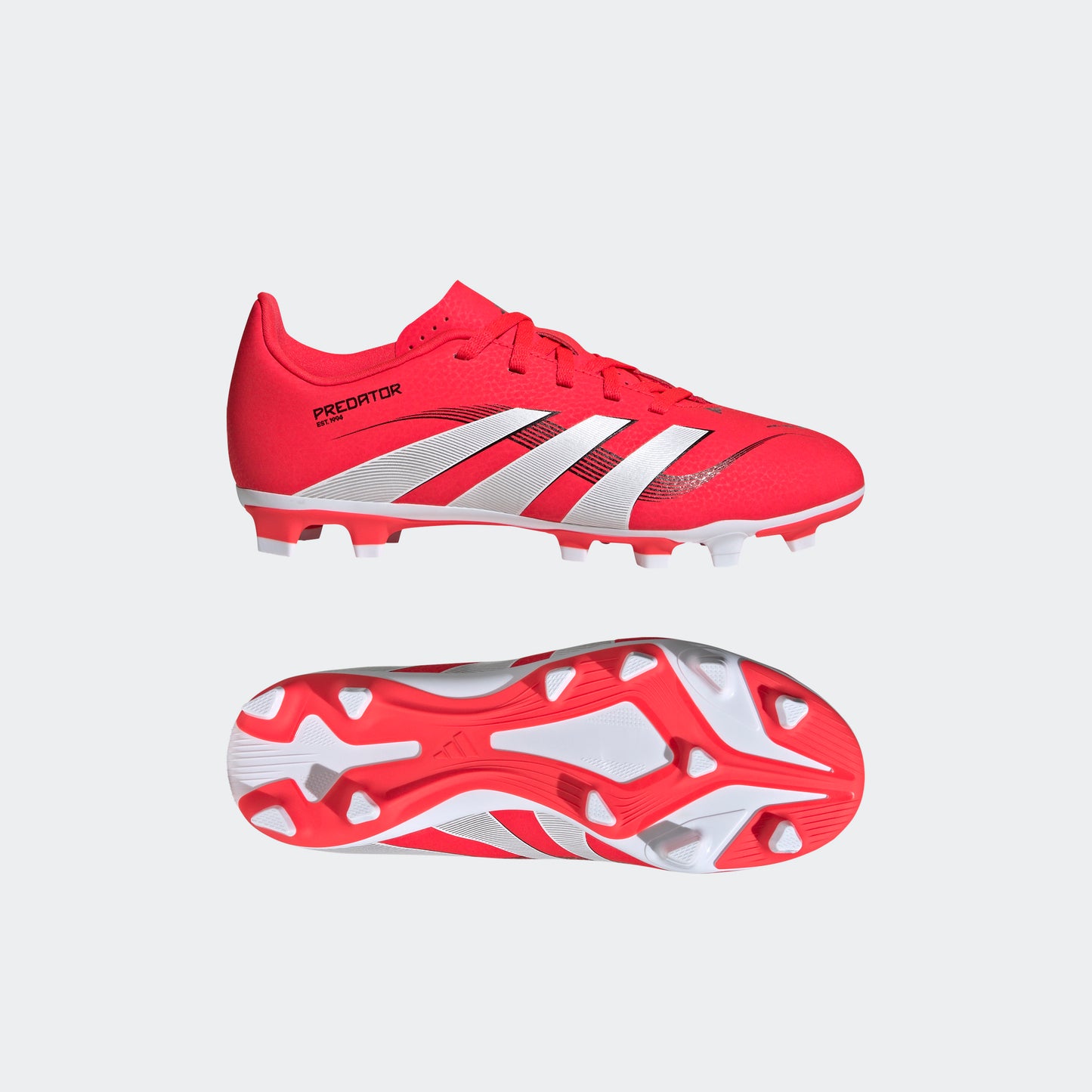 adidas PREDATOR CLUB Firm/Multi-Ground Soccer Cleats | Lucid Red-Cloud White-Core Black | Kid's