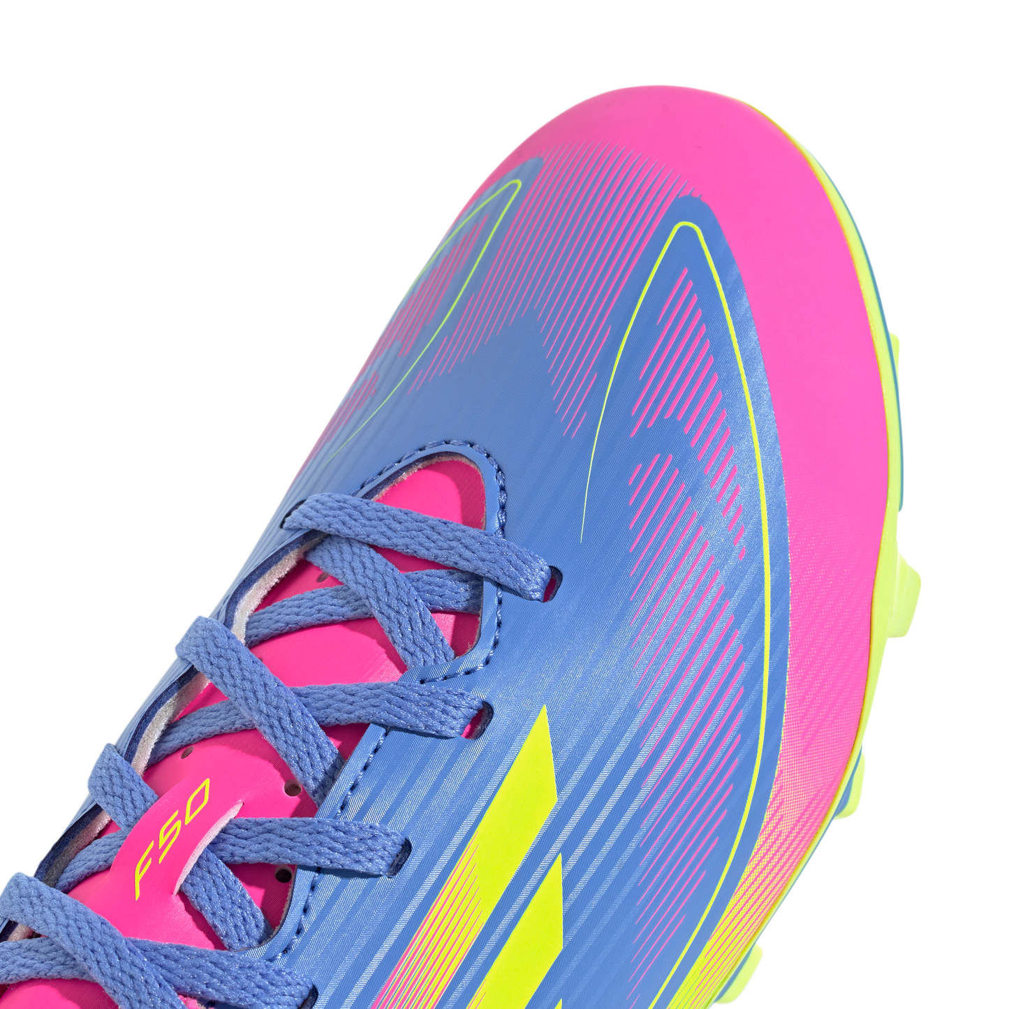 adidas F50 CLUB Firm/Multi-Ground Cleats | Blue Fusion-Lucid Lemon-Lucid Pink | Kid's Unisex