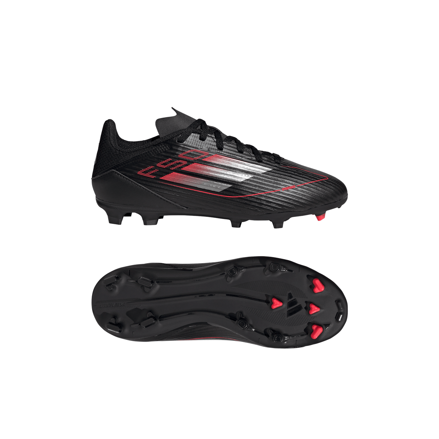 adidas F50 LEAGUE Firm/Multi-Ground Cleats | Black / Solar Red | Kid's Unisex