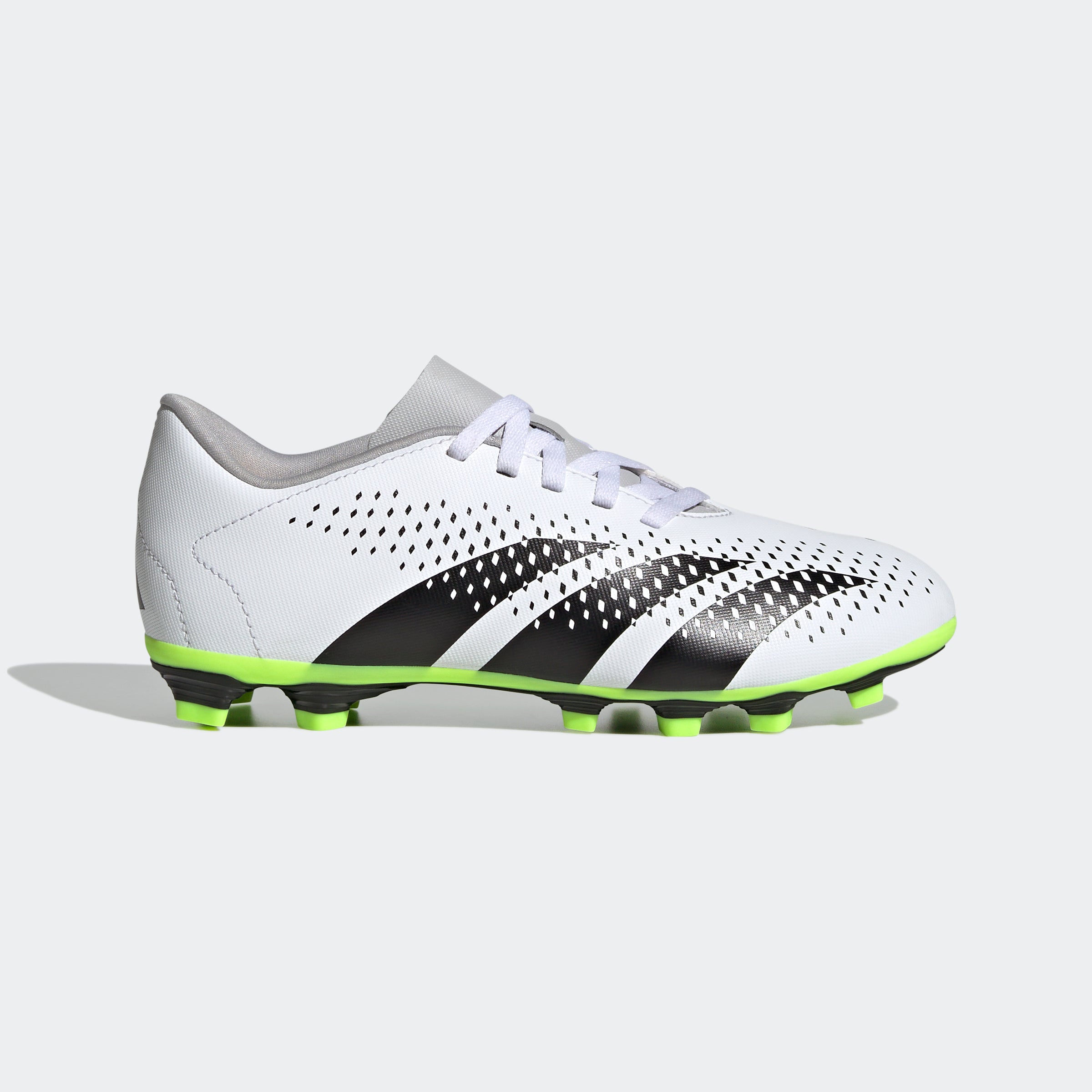 adidas Predator Accuracy.4 FxG Junior Soccer Cleat White/Core Black/Lucid Lemon - Size 11K adidas Predator Accuracy.4 FxG Junior Soccer Cleat White/Core Black/Lucid Lemon - Size 11K