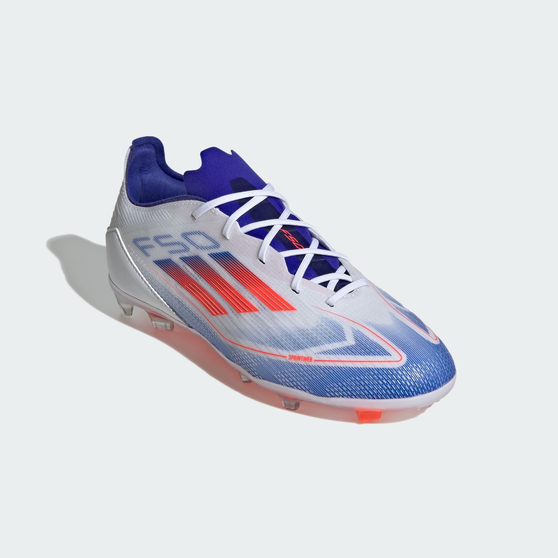 adidas F50 PRO Firm Ground Soccer Cleats | Cloud White-Solar Red