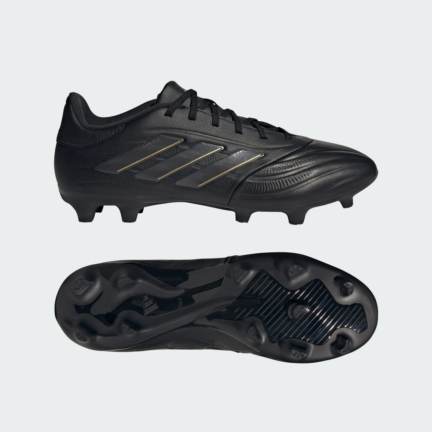 adidas Copa Pure 2 League Firm Ground Soccer Cleats | Core Black-Carbon-Gold Metallic | Men's