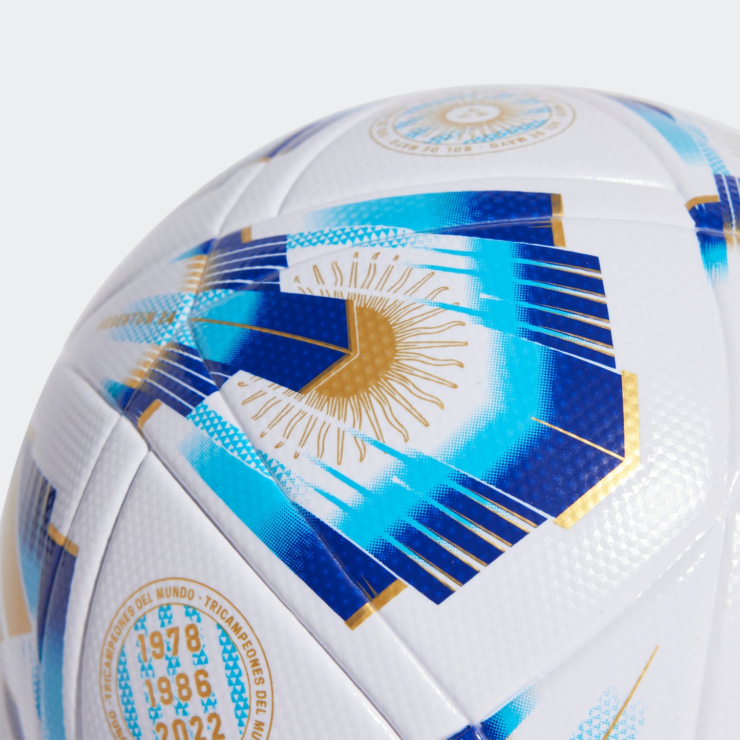 adidas ARGENTUM 24 LEAGUE Soccer Ball | White/Pantone/Lucid Blue/Gold Metallic