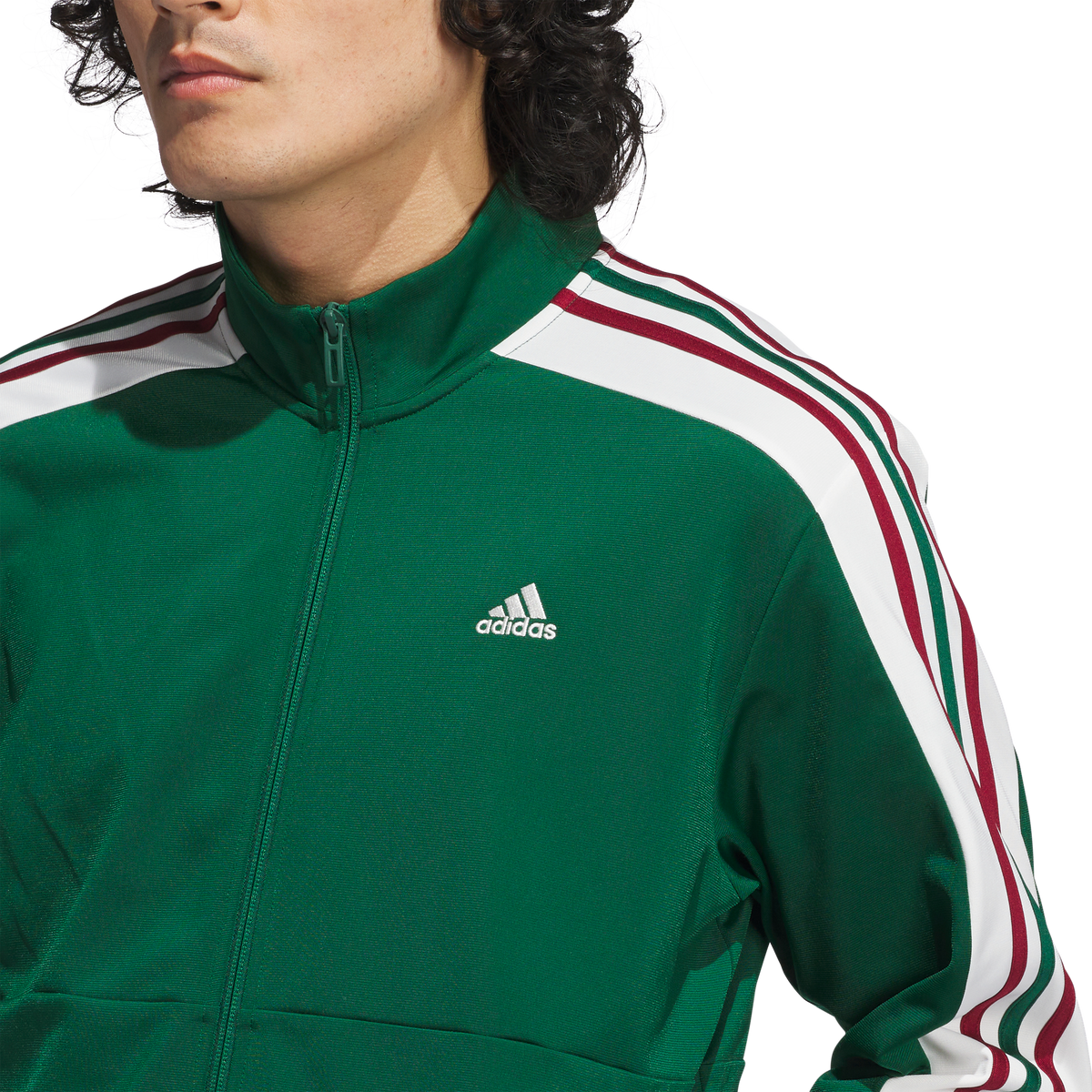 adidas Men's Nations Track Top | Dark Green / White / Burgundy | Men's