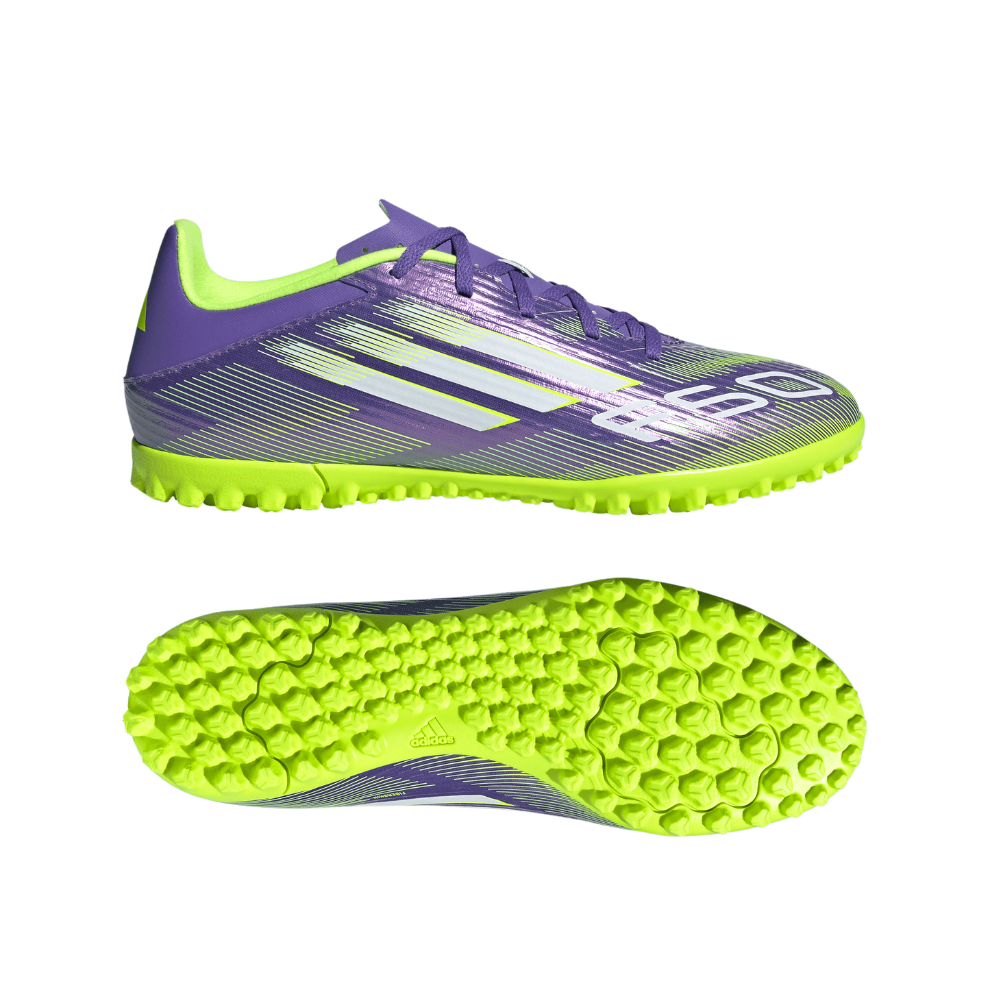 adidas F50 CLUB Artificial Turf Soccer Shoes | Purple Rush / Cloud White / Lucid Lemon | Men's