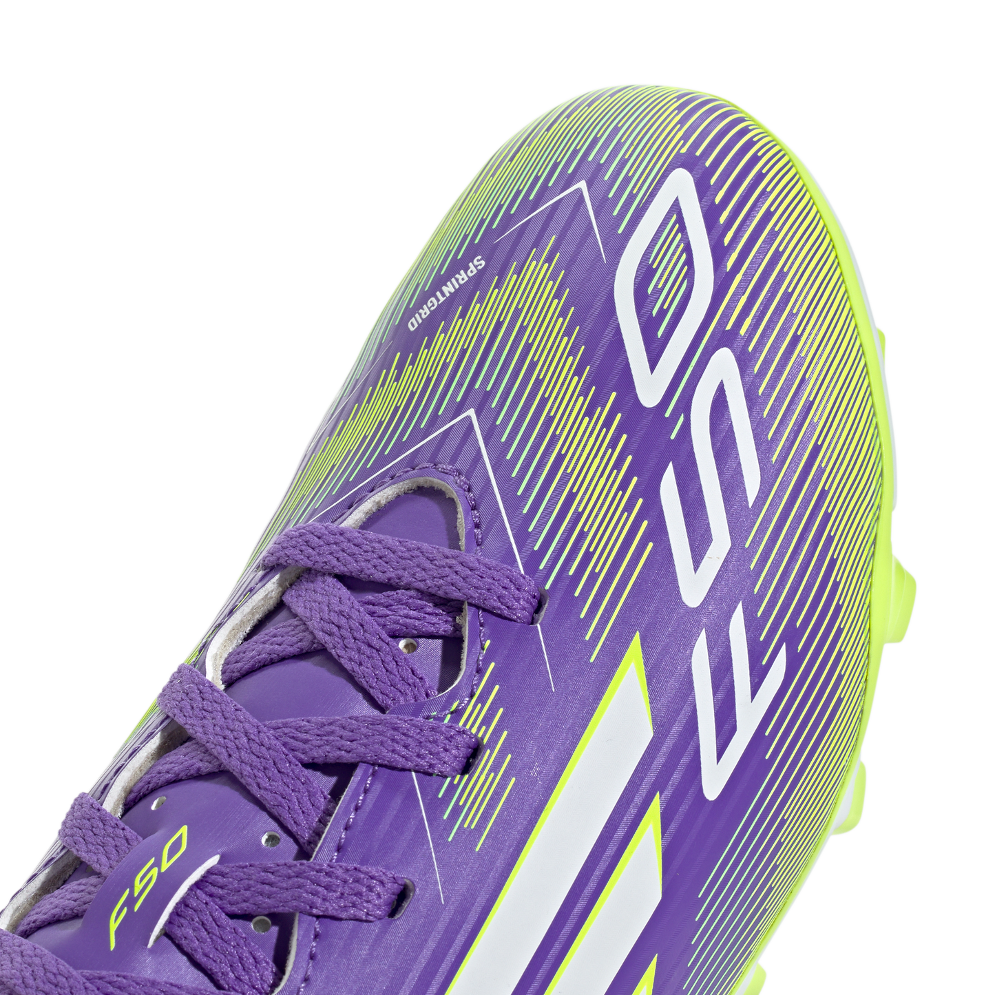 adidas F50 CLUB Firm/Multi-Ground Soccer Cleats | Purple Rush / Cloud White / Lucid Lemon | Kid's Unisex