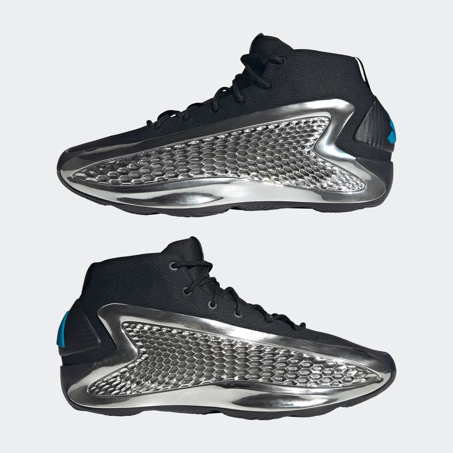 adidas CHROME ANTHONY EDWARDS MID 1 Basketball Shoes | Core Black-SIlver Metallic-Core Black | Men's