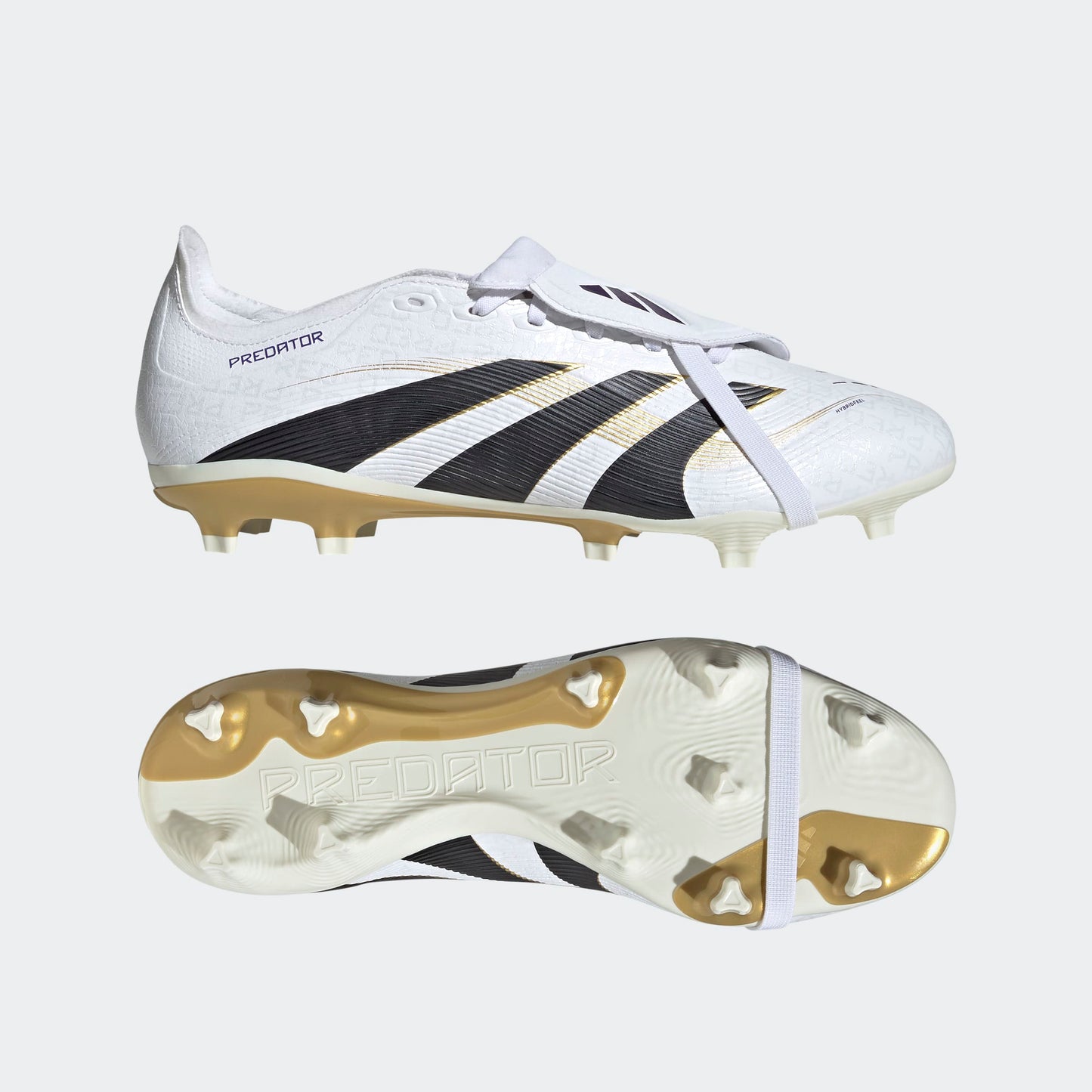 adidas PREDATOR LEAGUE FT Firm Ground/Multi-Ground Soccer Cleats | White / Core Black / Gold Metallic | Men's
