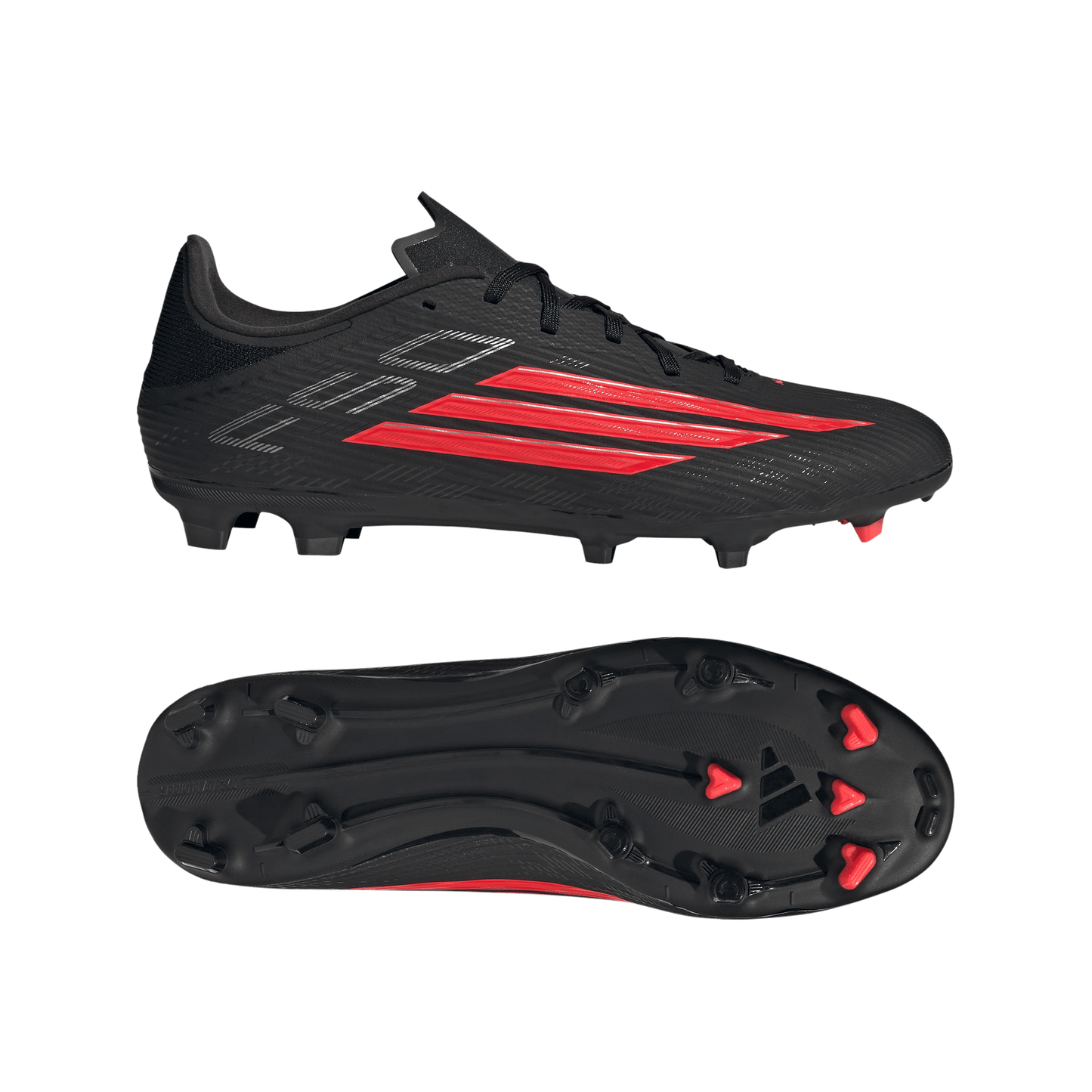 adidas F50 LEAGUE FG/MG Soccer Cleats | Core Black / Lucid Red / Core Black | Men's
