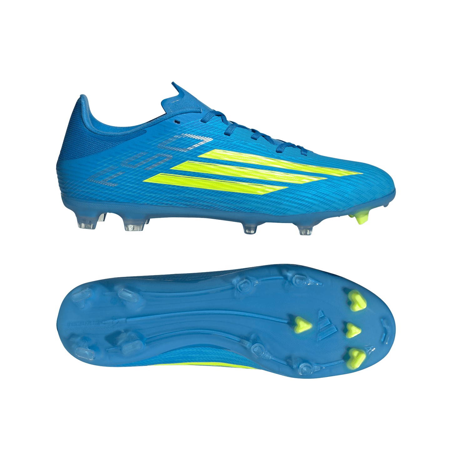 adidas F50 LEAGUE Firm Ground / Multi Ground Soccer Cleats | Lucid Ray Blue / Team Solar Yellow 2 / Lucid Aquamarine | Men's