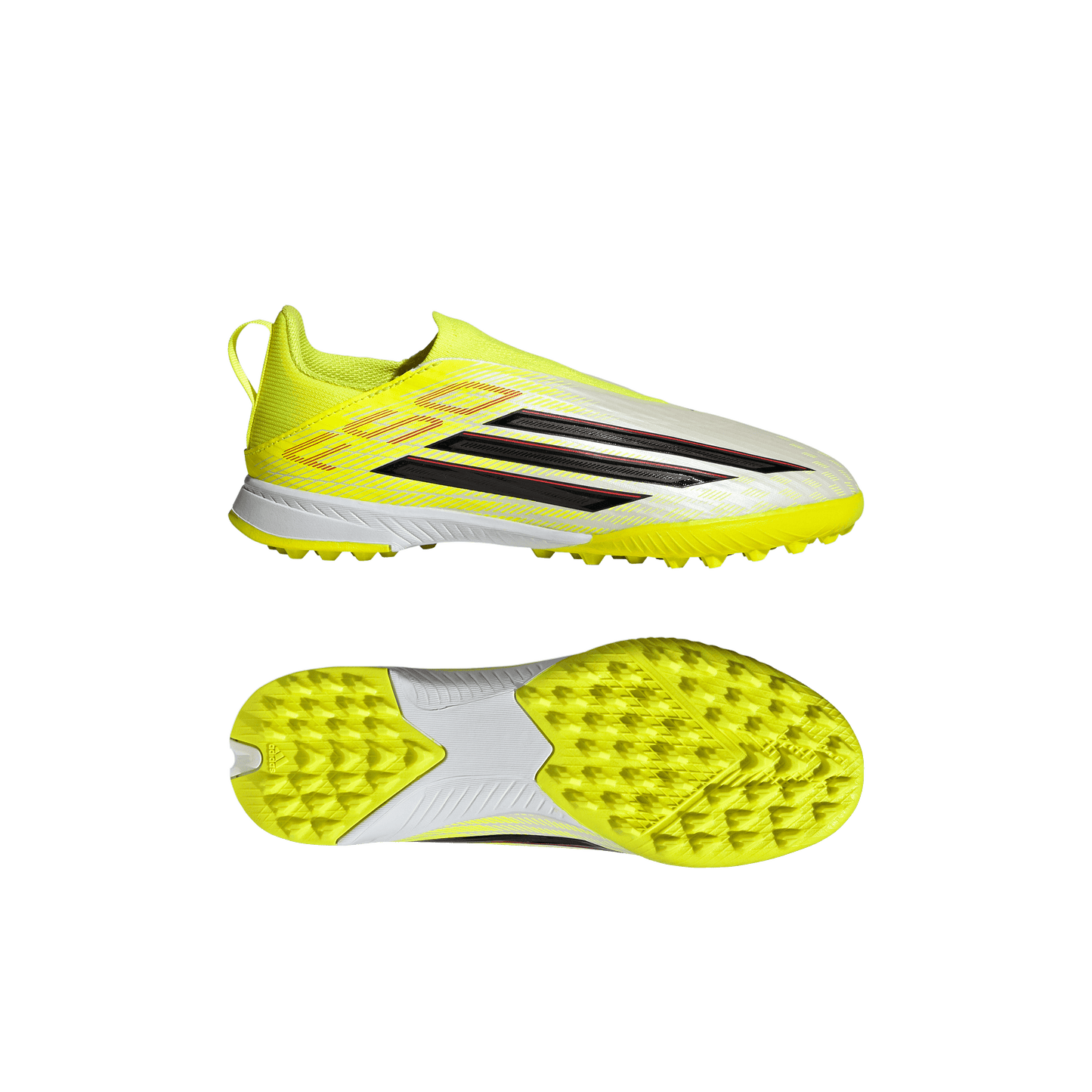 adidas F50 LEAGUE Laceless Turf Soccer Shoes | Team Solar Yellow 2 / Core Black / Lucid Rec | Kid's