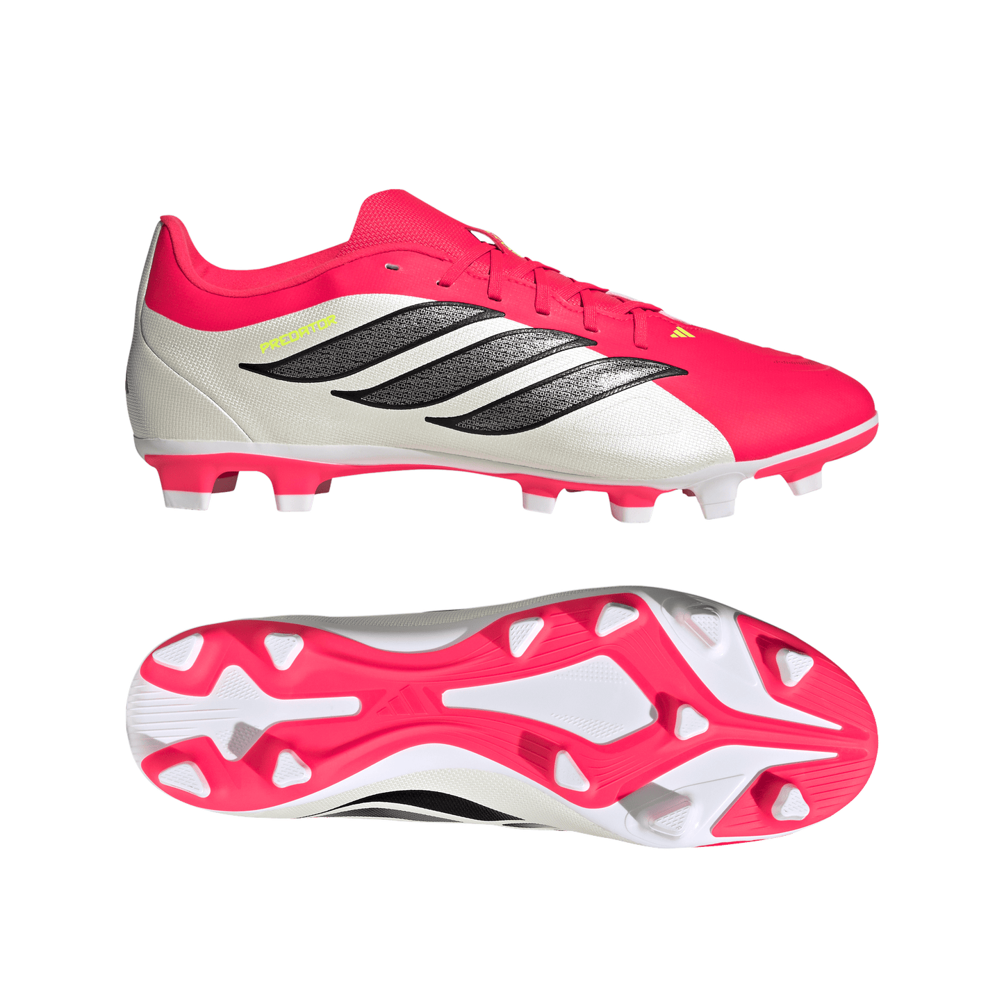 adidas PREDATOR CLUB Firm Ground/Multi Ground Soccer Cleats | Lucid Red / Core Black / Cloud White | Men's