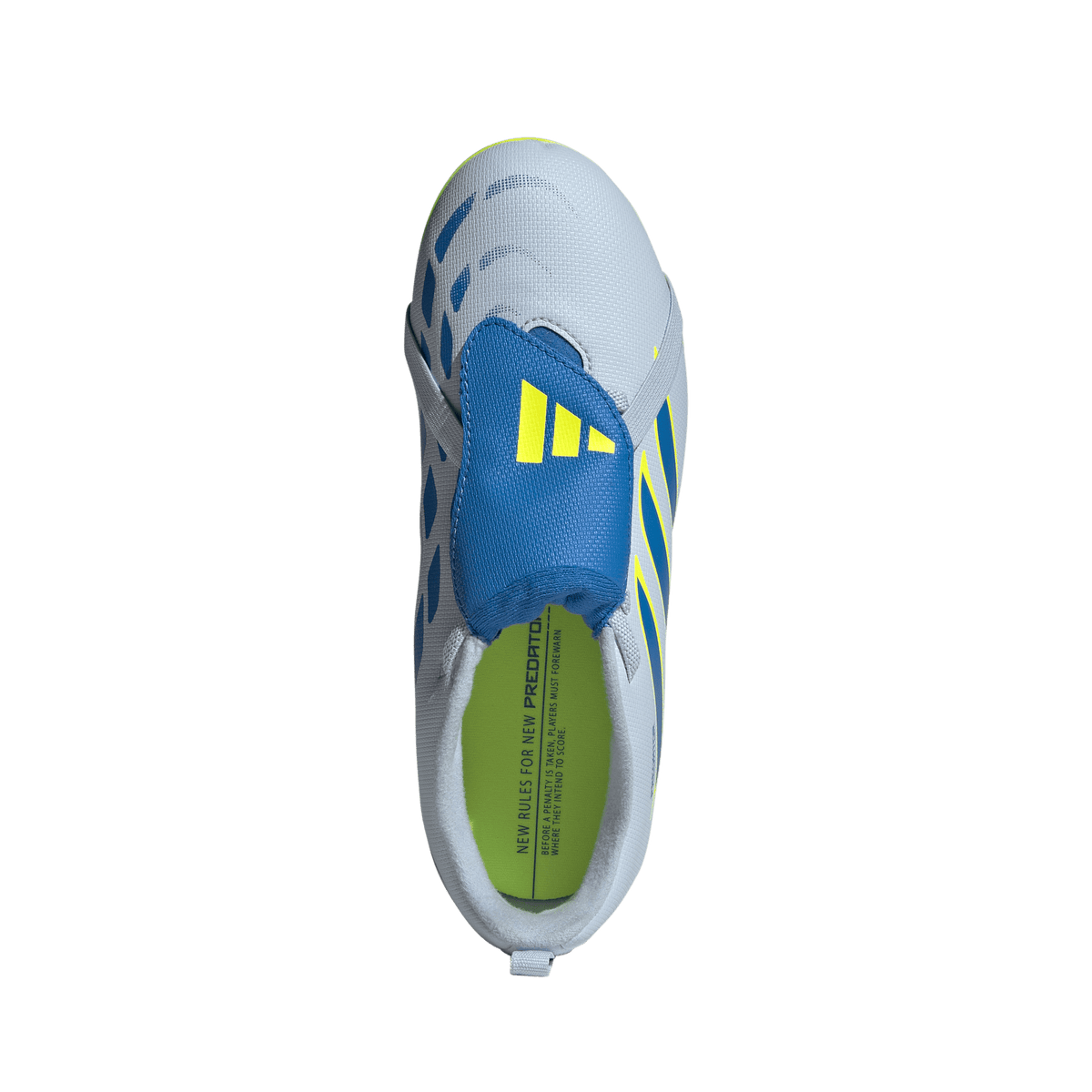 adidas Predator Club Fold-Over Tongue Elastic Laces FG/MG Soccer Cleats | Crystal Sky / Ray Blue / Team Solar Yellow | Kid's
