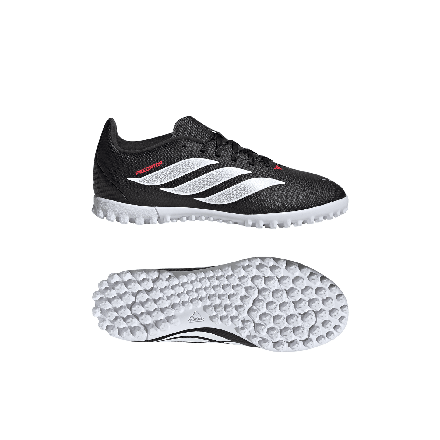adidas PREDATOR CLUB Turf Soccer Shoes | Core Black / Cloud White / Lucid Red | Kid's