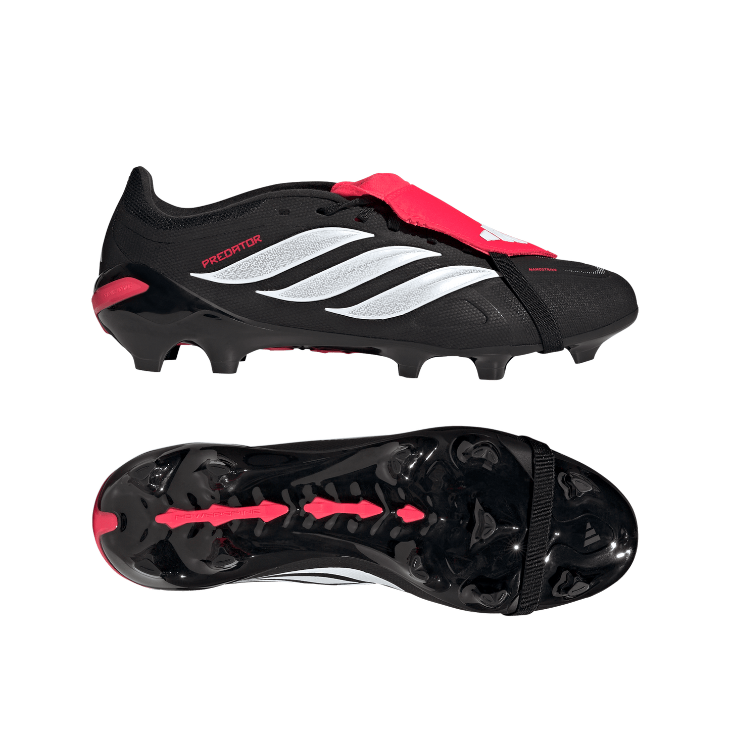 adidas PREDATOR LEAGUE Fold-Over Tongue Firm Ground Soccer Cleats | Core Black / Cloud White / Lucid Red | Men's