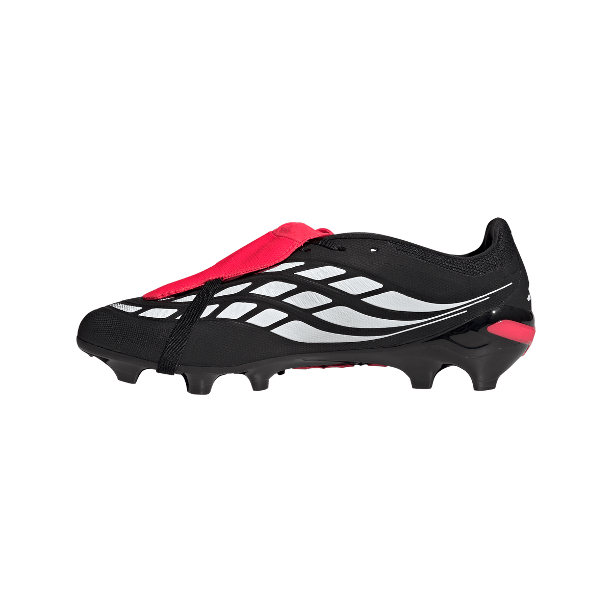 adidas PREDATOR LEAGUE Fold-Over Tongue Firm Ground Soccer Cleats | Core Black / Cloud White / Lucid Red | Men's