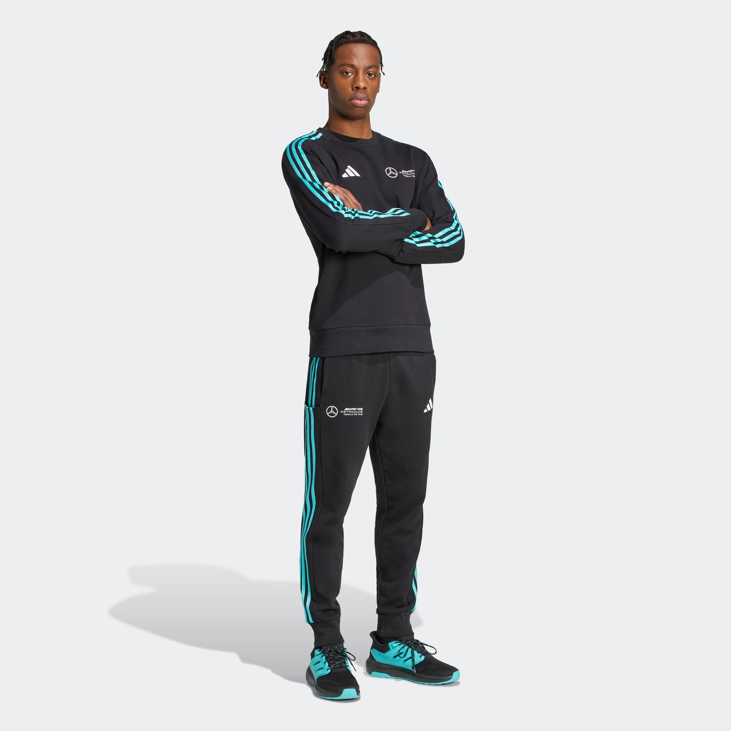 adidas MERCEDES - AMG PETRONAS FORMULA ONE TEAM DNA Pant | Black-Aqua-White | Men's