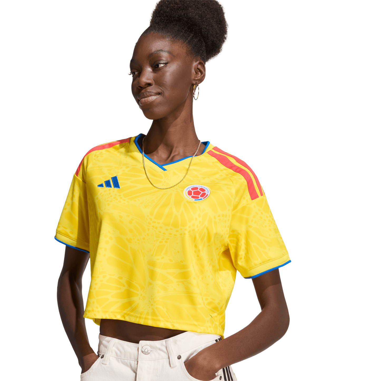 adidas Colombia 26 Home Cropped Jersey | Impact Yellow | Women's