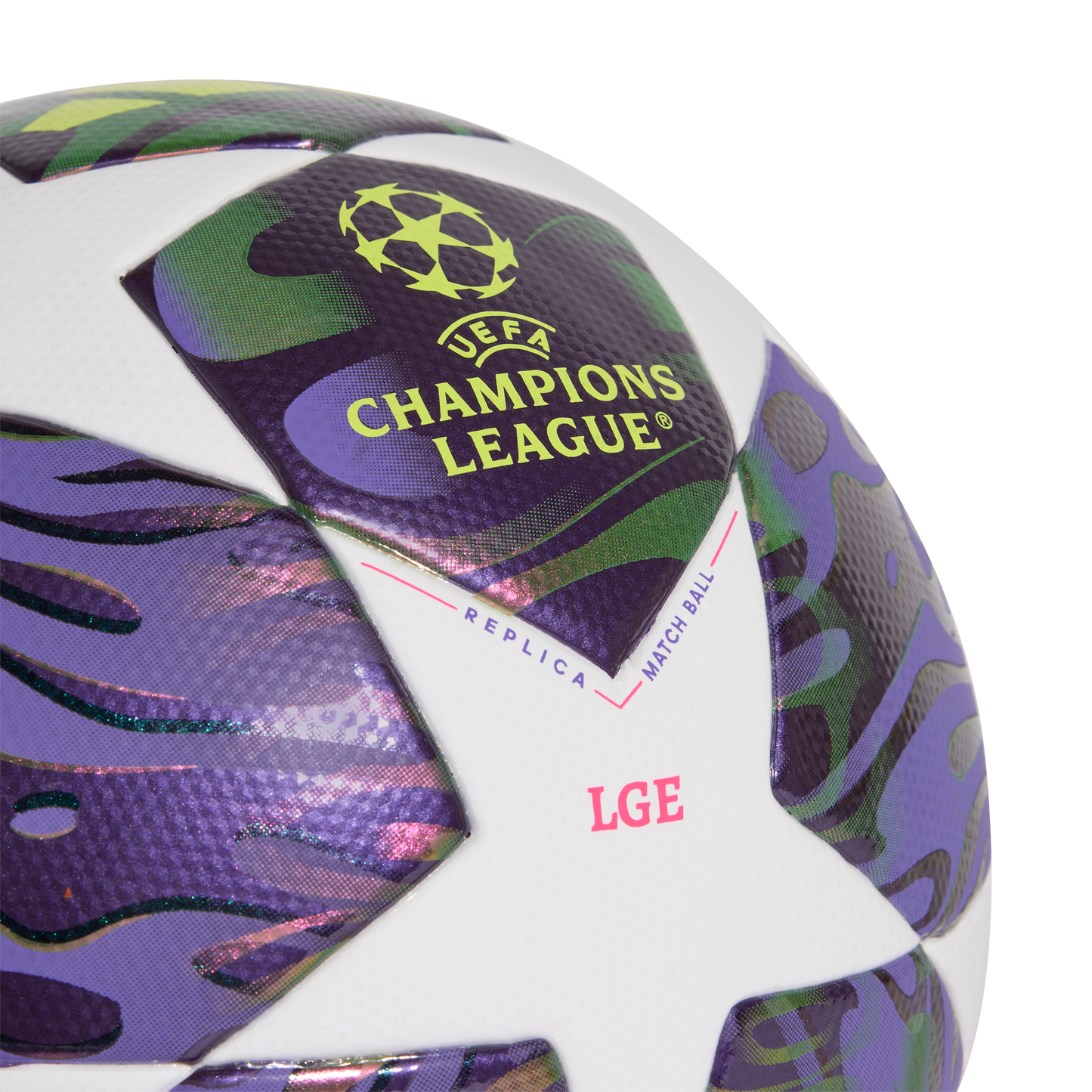 adidas UEFA CHAMPIONS LEAGUE FINAL League Ball | White / Dark Purple / Solar Yellow / Shock Pink