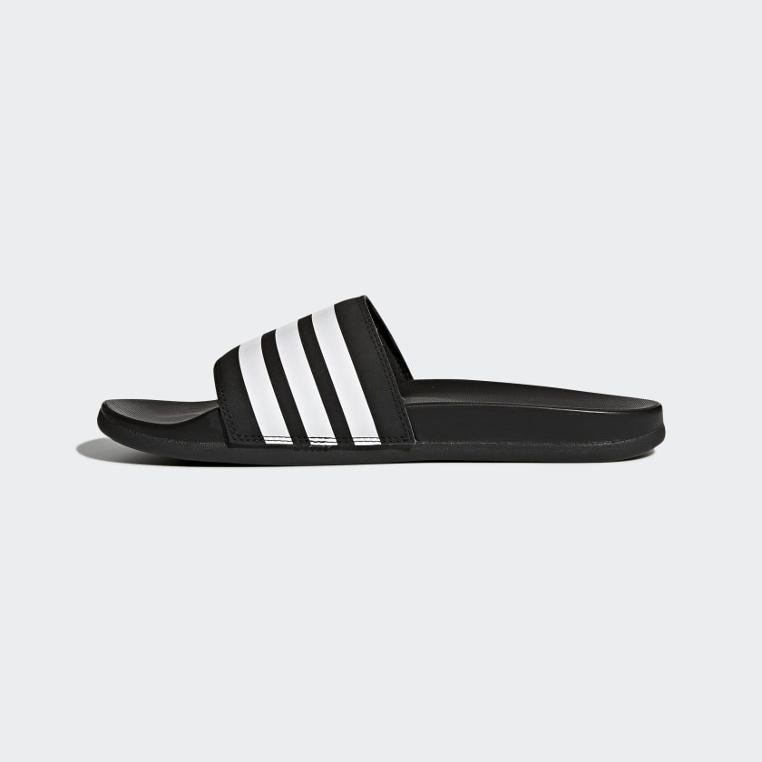 adidas ADILETTE COMFORT 3-Stripes Rubber Slides | Black | Men's