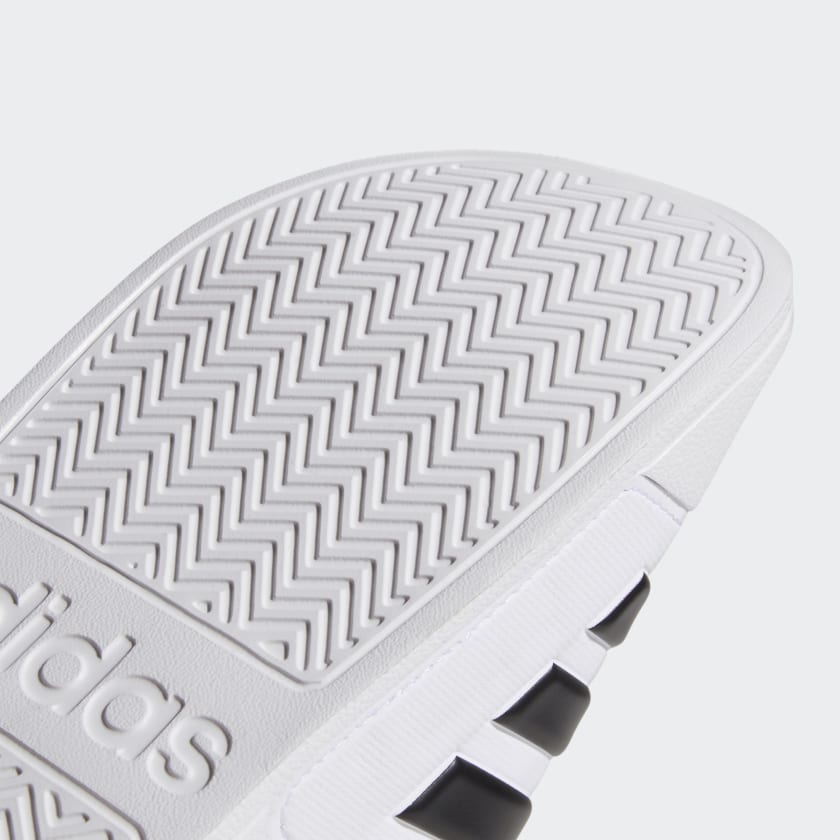 adidas ADILETTE SHOWER Rubber Slides | White-Black | Men's