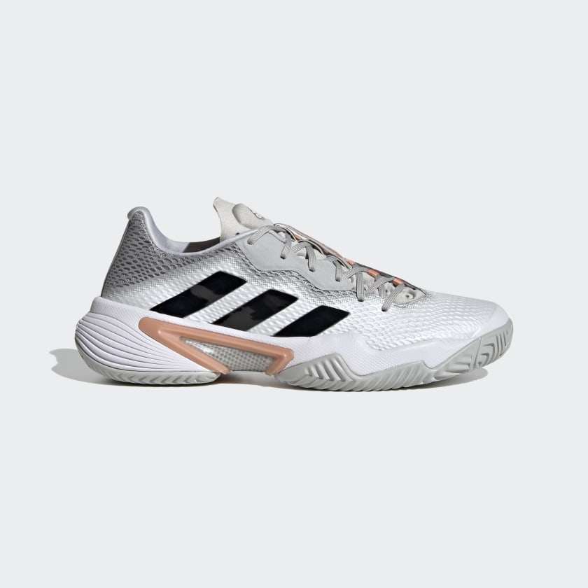 adidas Women's Barricade Tennis Shoes, 9 / Grey/Black/Ambient Blush adidas Women's Barricade Tennis Shoes, 9 / Grey/Black/Ambient Blush