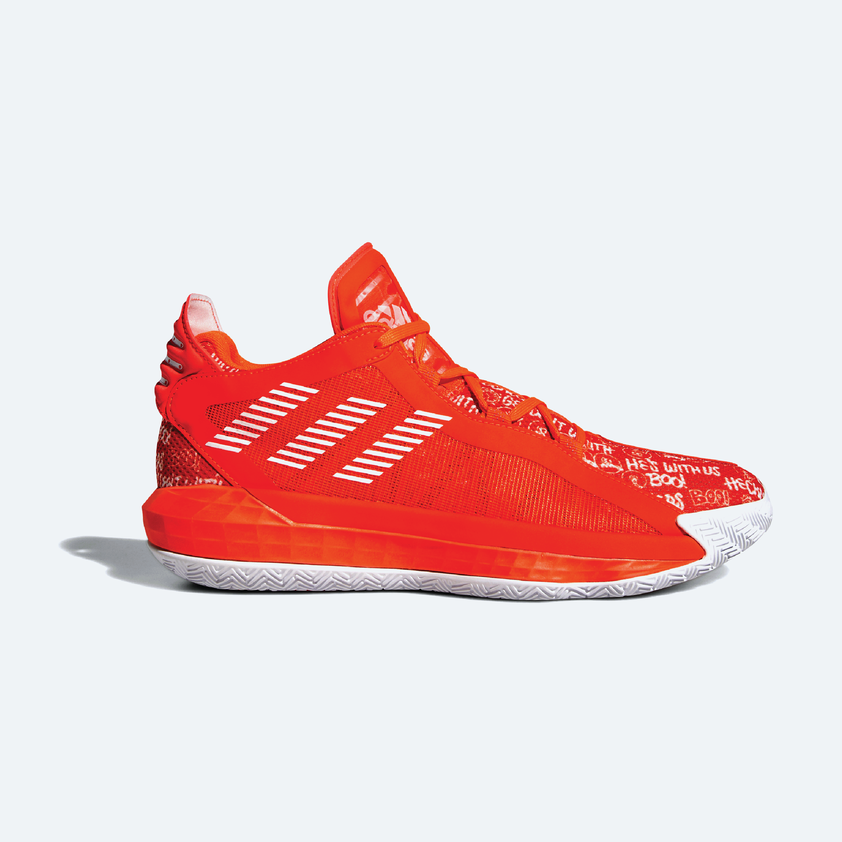 adidas Originals DAME 6 Basketball Shoes Solar Red Adult Unisex stripe 3 adidas