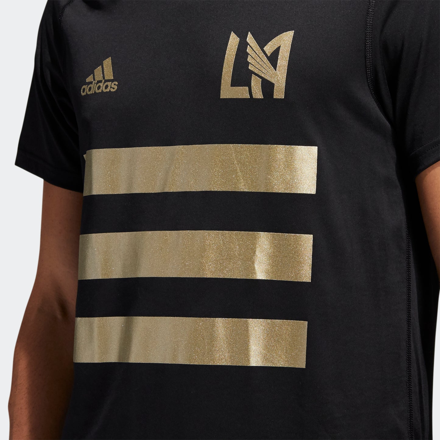 adidas LOS ANGELES FC Creator Tee | Black-Gold | Men's