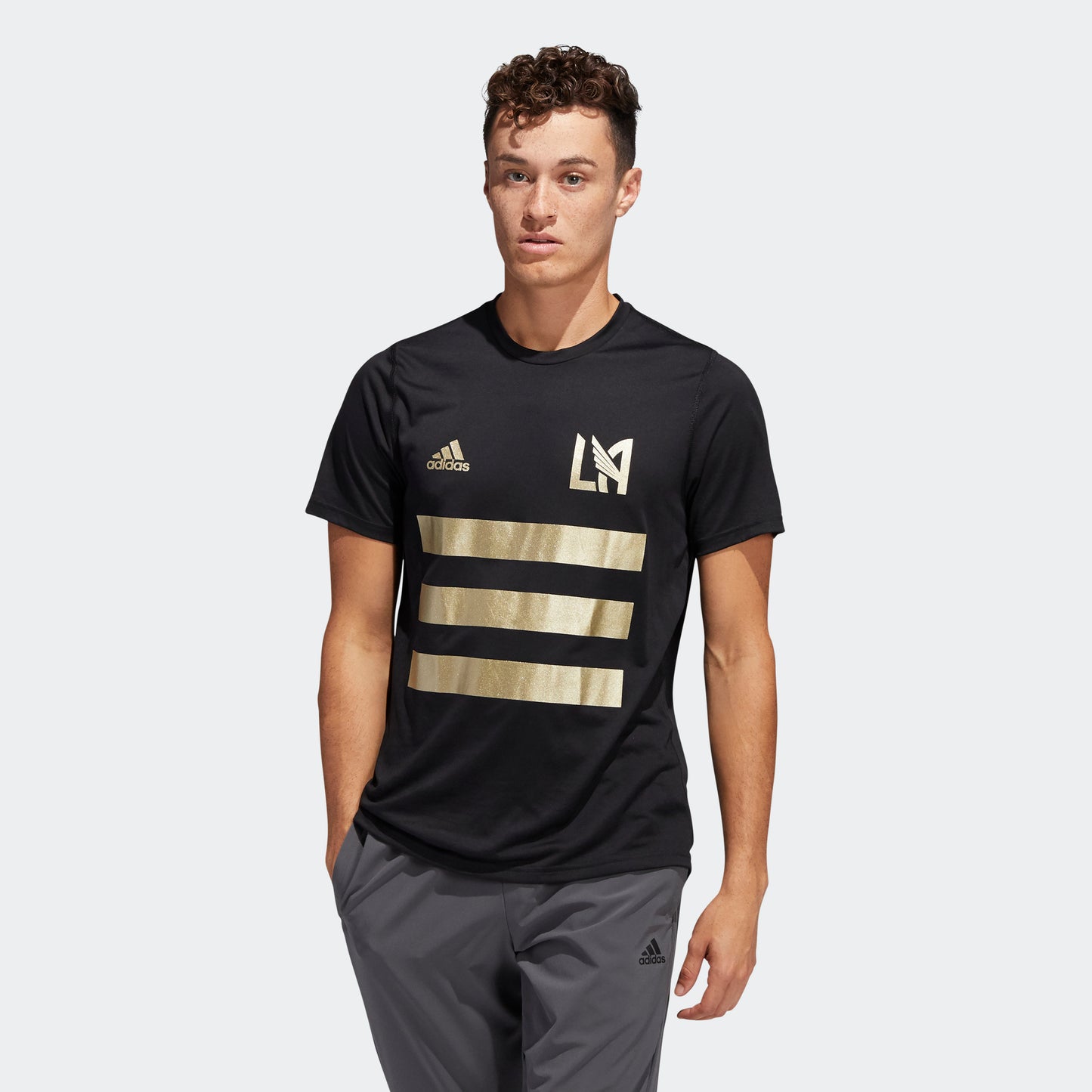 adidas LOS ANGELES FC Creator Tee | Black-Gold | Men's
