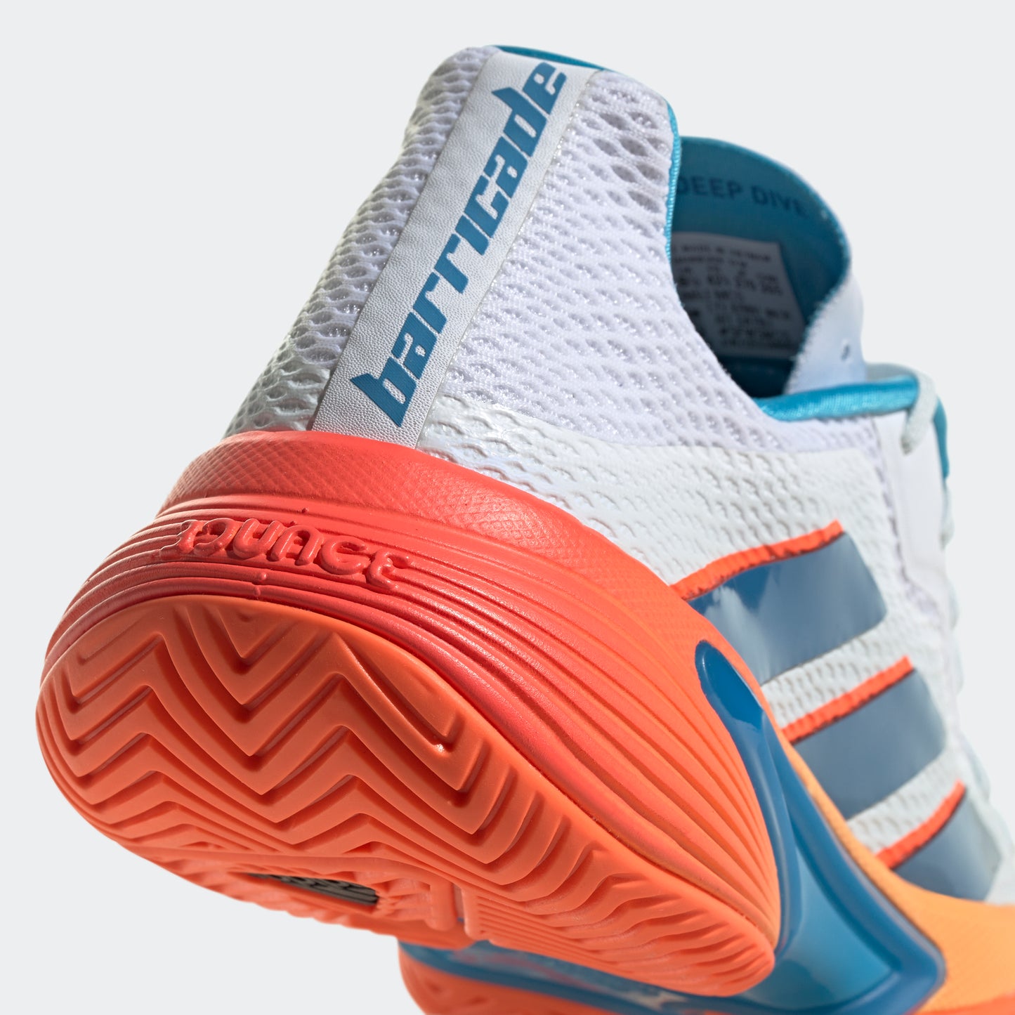 adidas Barricade Tennis Shoes | White/Blue/Orange | Men's