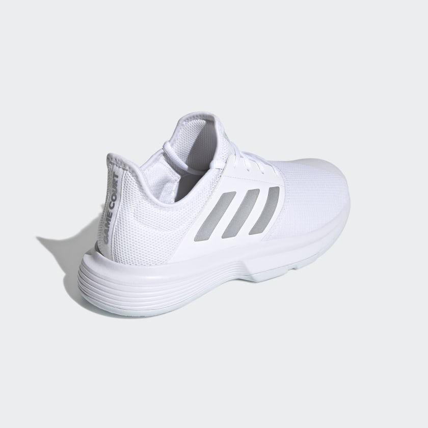 adidas GAMECOURT Tennis Shoes | White-Silver | Women's