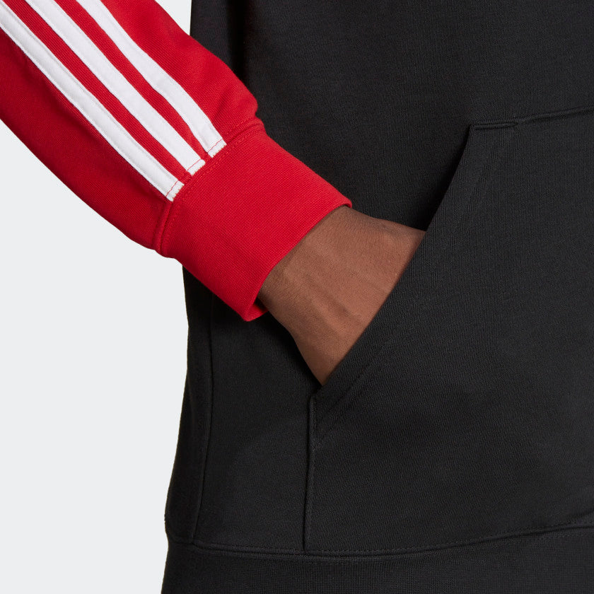 adidas MANCHESTER UNITED 3-Stripes Full-Zip Hoodie | Red-Black | Men's