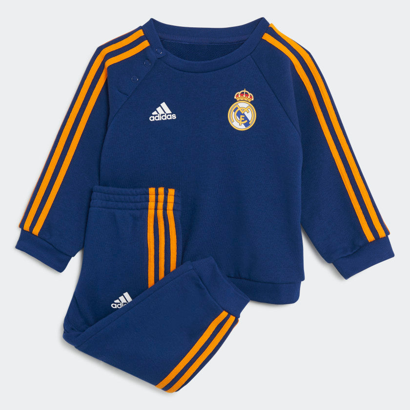 adidas REAL MADRID 21/22 3-Stripes Baby Jogger Set, Victory Blue