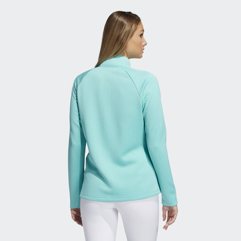 adidas TEXTURED LAYER Golf Knit Jacket | Acid Mint | Women's