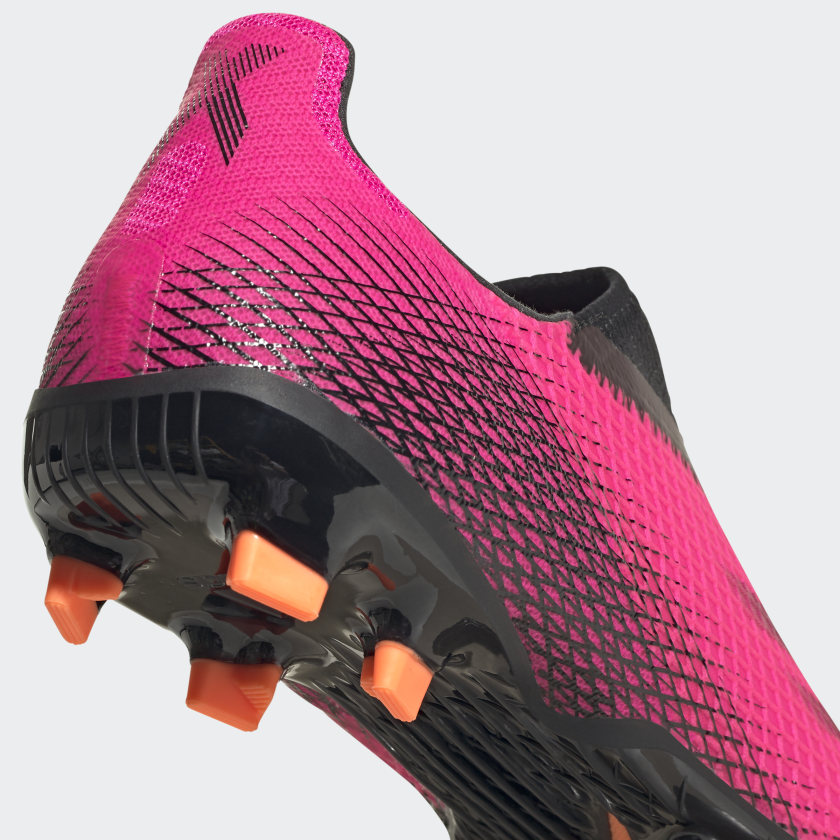 adidas X GHOSTED.3 LACELESS Firm Ground Soccer Cleats | Shock Pink | Kid's Unisex