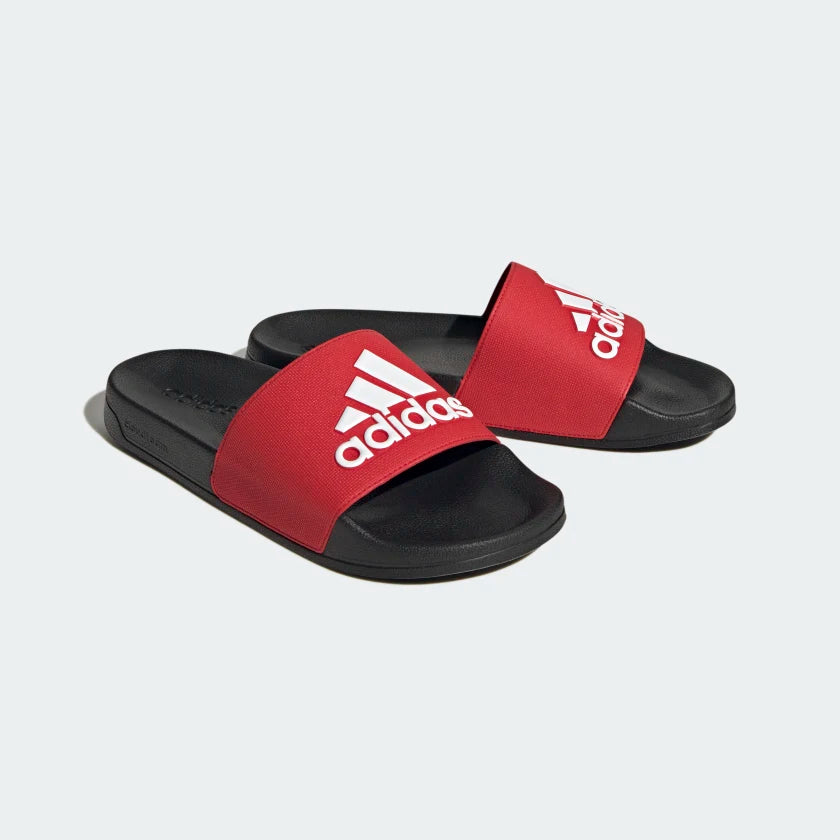 Shower Men\'s adidas Black-Scarlet Slides 3 – adidas | ADILETTE | stripe