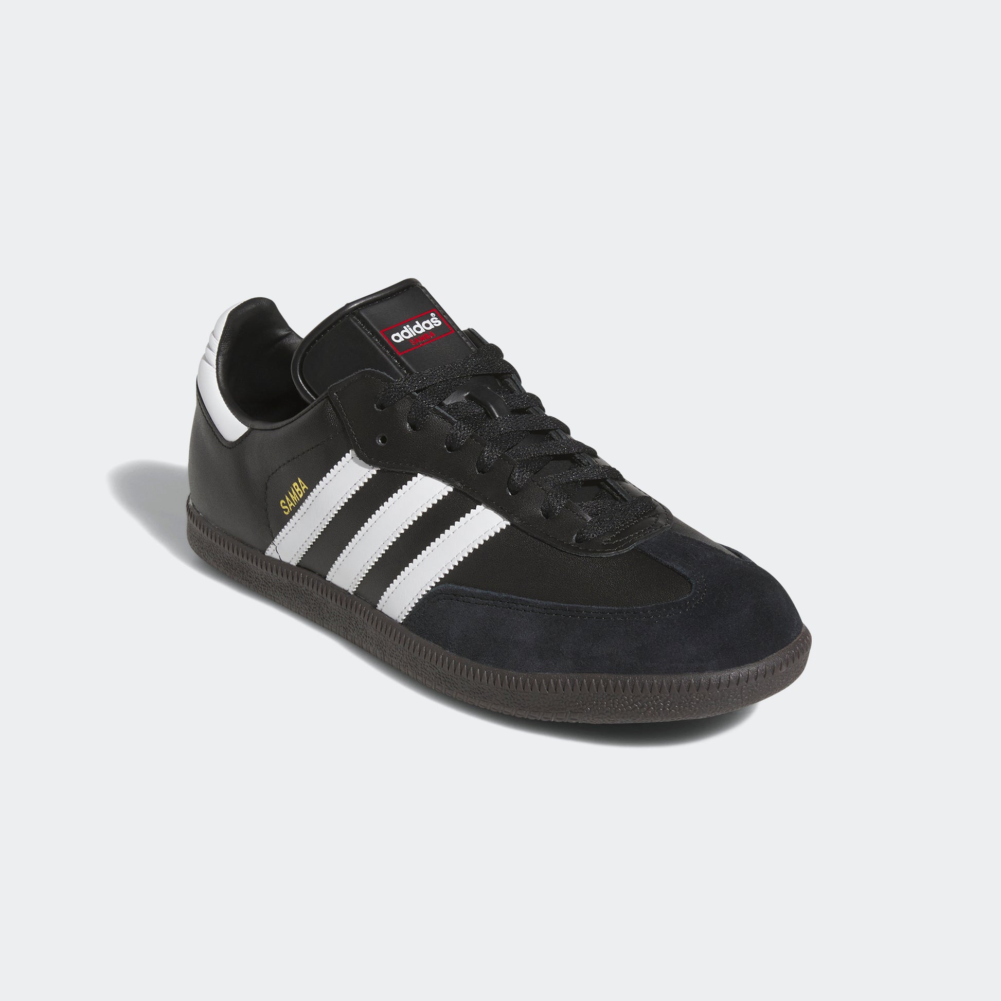 adidas Samba Indoor Soccer Shoes | Core Black-White | Men's Classic Futsal stripe 3 adidas adidas Samba Indoor Soccer Shoes | Core Black-White | Men's Classic Futsal stripe 3 adidas