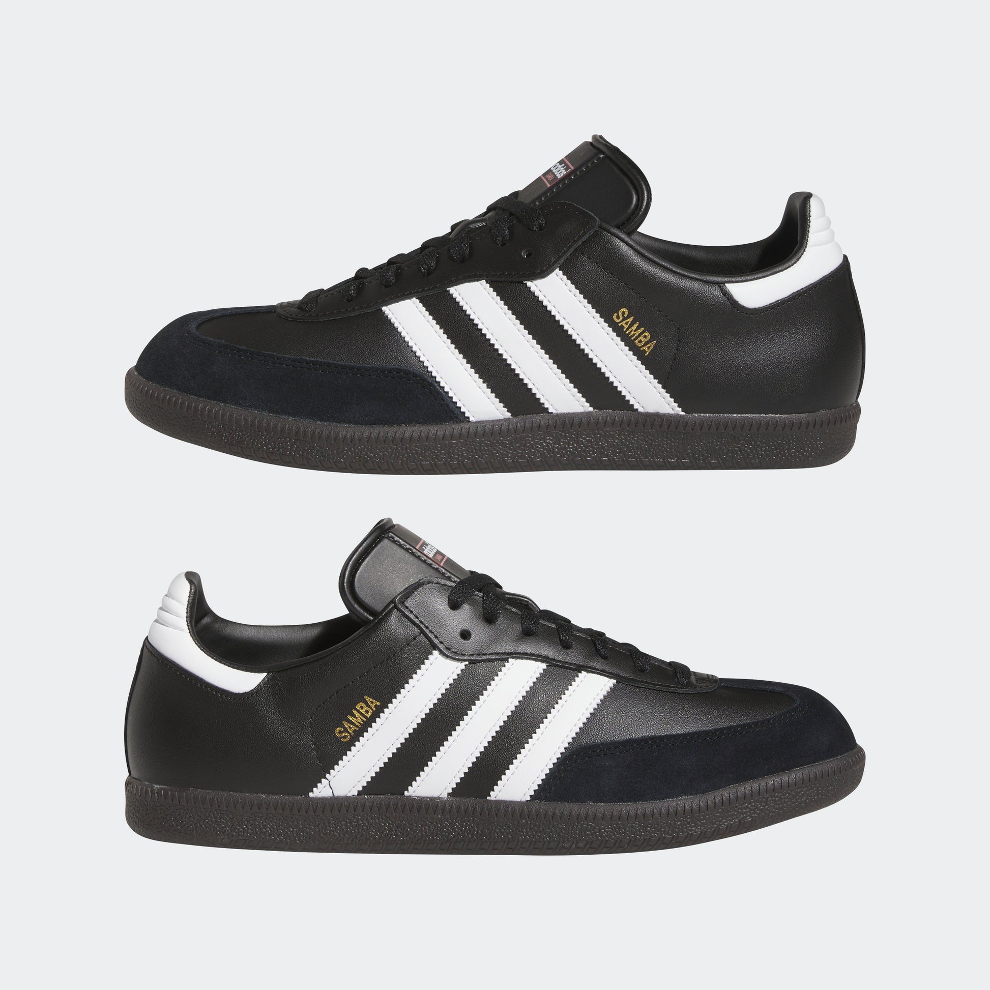adidas Samba Indoor Soccer Shoes | Core Black-White | Men's Classic Futsal stripe 3 adidas adidas Samba Indoor Soccer Shoes | Core Black-White | Men's Classic Futsal stripe 3 adidas