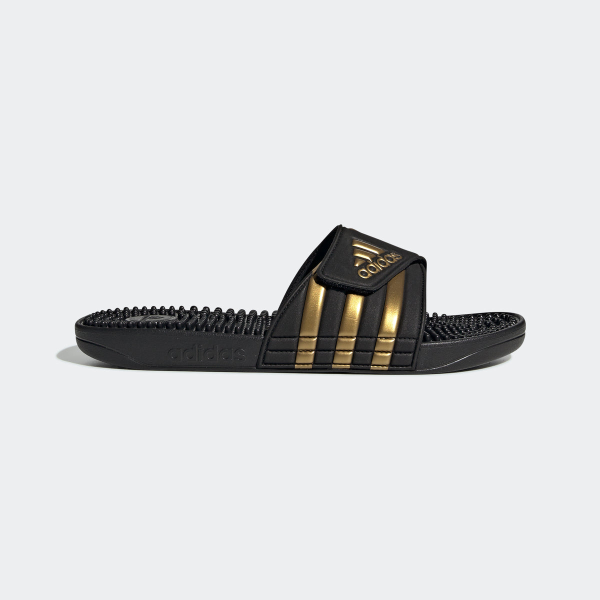 adidas ADISSAGE Adjustable Rubber Slides | Black/Gold 