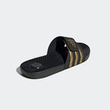adidas ADISSAGE Adjustable Rubber Slides | Black/Gold | Men's