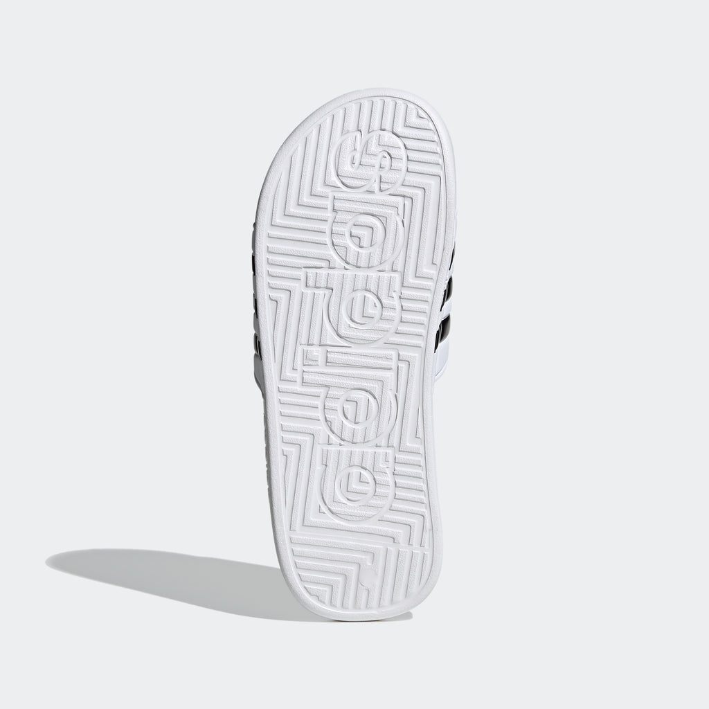 adidas ADISSAGE Adjustable Rubber Slides | White/Black | Men's